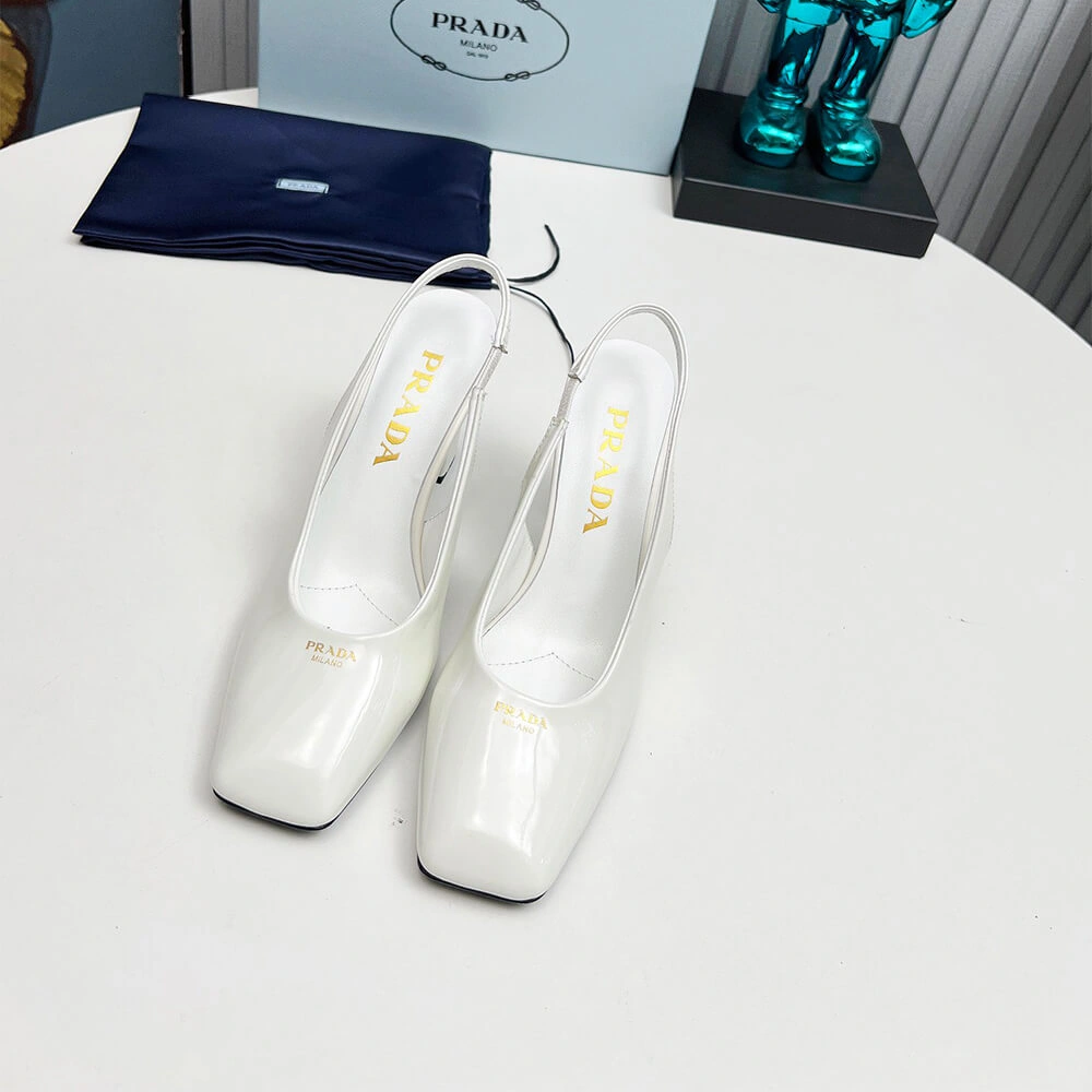 Prada Patent Leather Slingback Pumps 85 mm Durable 3466