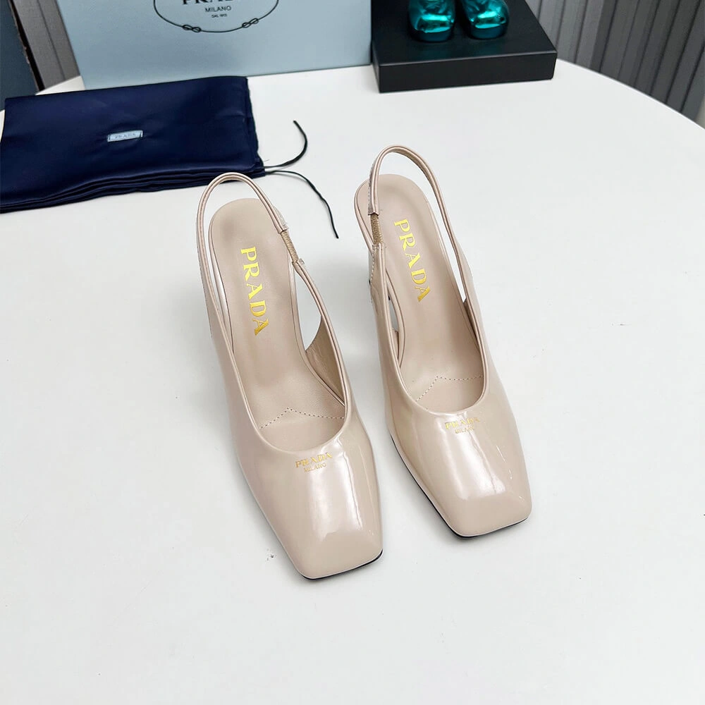 Reliable Prada Patent Leather Slingback Pumps 85 mm 3446