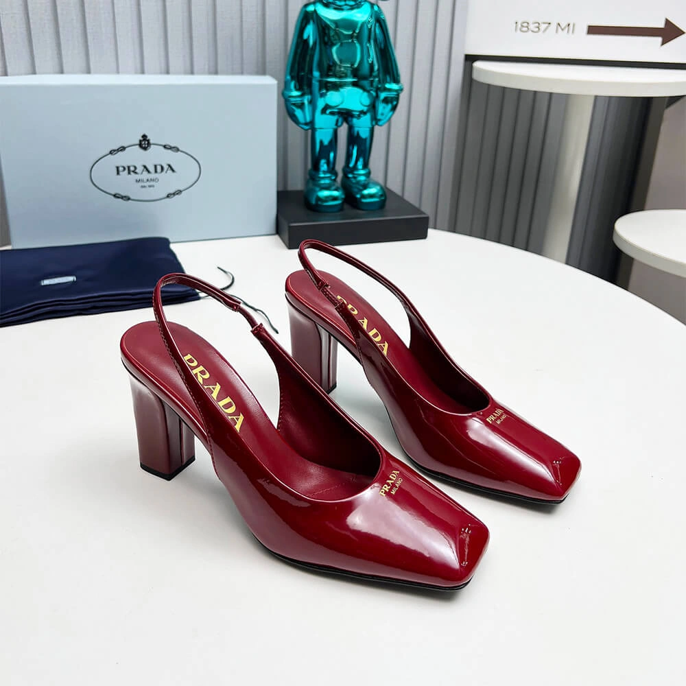 ModernLook Prada Patent Leather Slingback Pumps 85 mm 3464