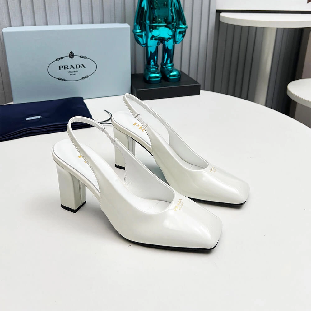 Prada Patent Leather Slingback Pumps 85 mm Durable 3466
