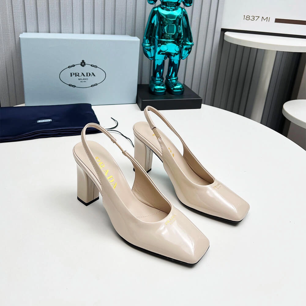 Reliable Prada Patent Leather Slingback Pumps 85 mm 3446