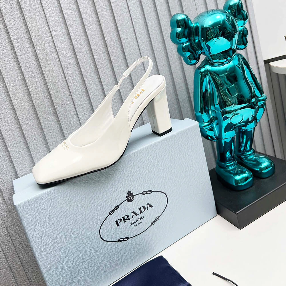 Prada Patent Leather Slingback Pumps 85 mm Durable 3466