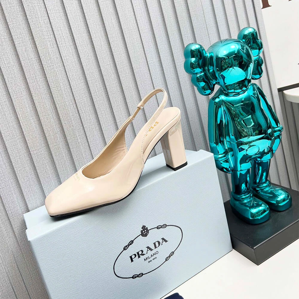 Reliable Prada Patent Leather Slingback Pumps 85 mm 3446