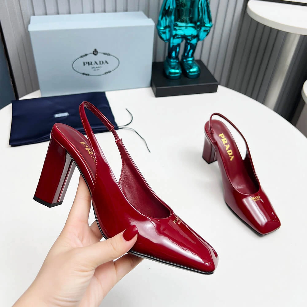 ModernLook Prada Patent Leather Slingback Pumps 85 mm 3464