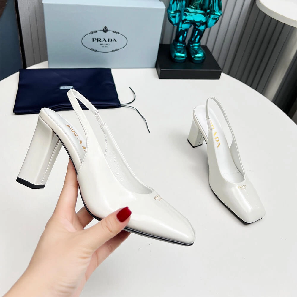 Prada Patent Leather Slingback Pumps 85 mm Durable 3466