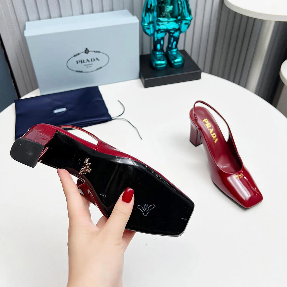 ModernLook Prada Patent Leather Slingback Pumps 85 mm 3464