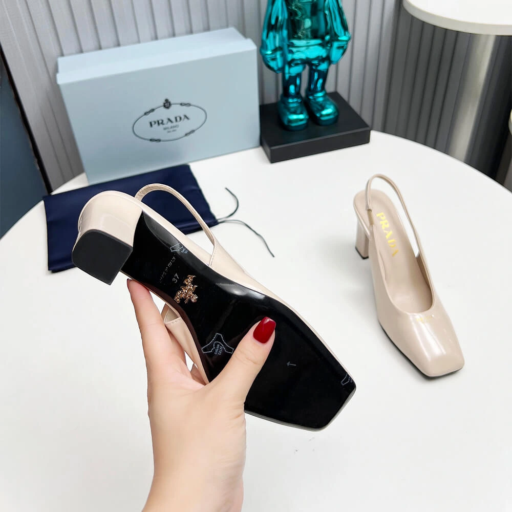 Reliable Prada Patent Leather Slingback Pumps 85 mm 3446