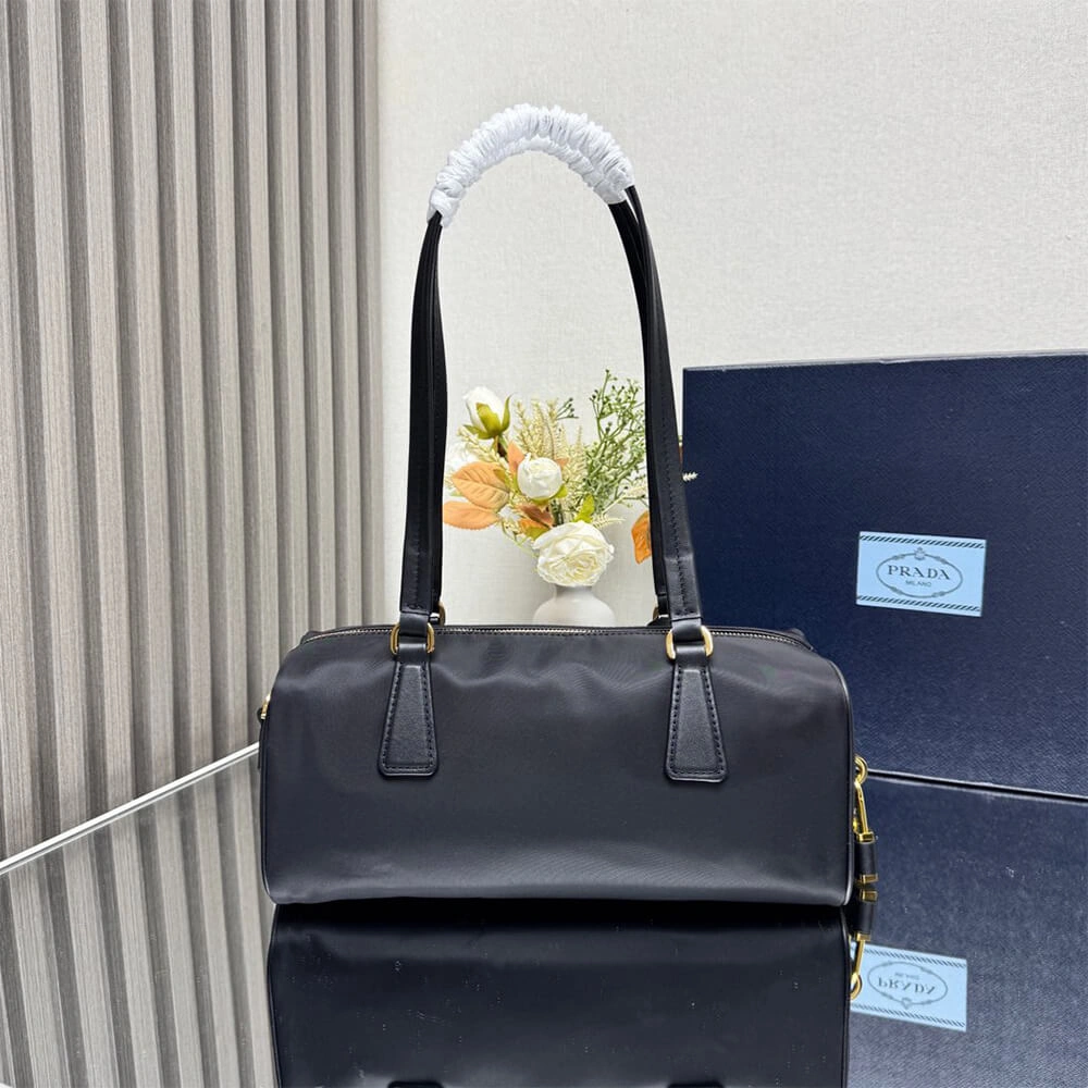 MoistureWicking Prada Re-Nylon and leather medium top-handle bag with padlock(high-end grade) 3032