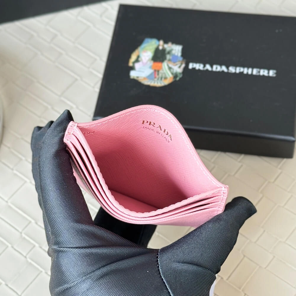 Prada Saffiano Leather Card Holder Popular 3044