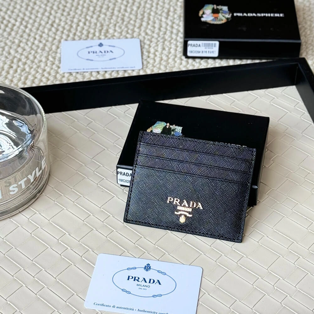 Prada Saffiano Leather Card Holder Popular 3044