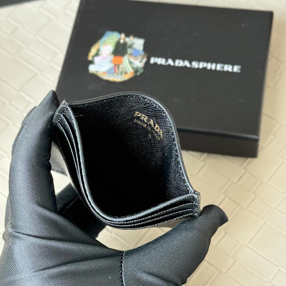 Prada Saffiano Leather Card Holder Popular 3044
