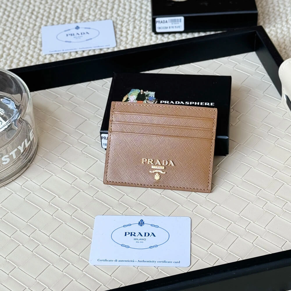Prada Saffiano Leather Card Holder Popular 3044