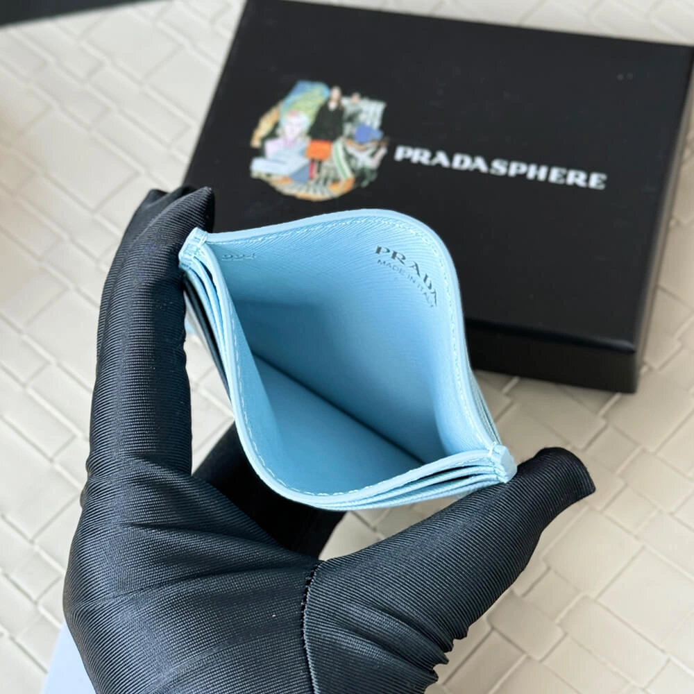 Prada Saffiano Leather Card Holder Popular 3044