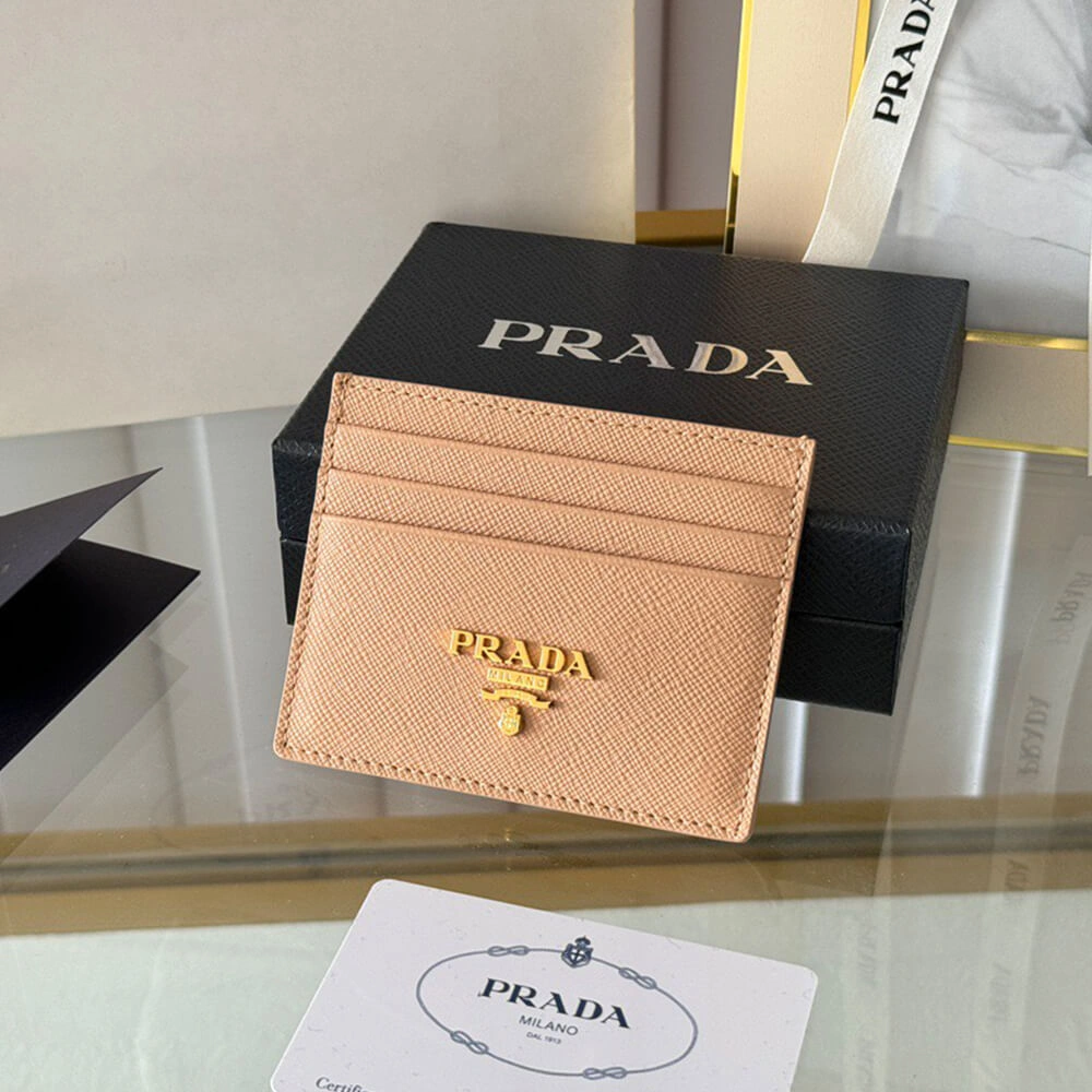 Prada Saffiano Leather Card Holder Popular 3044