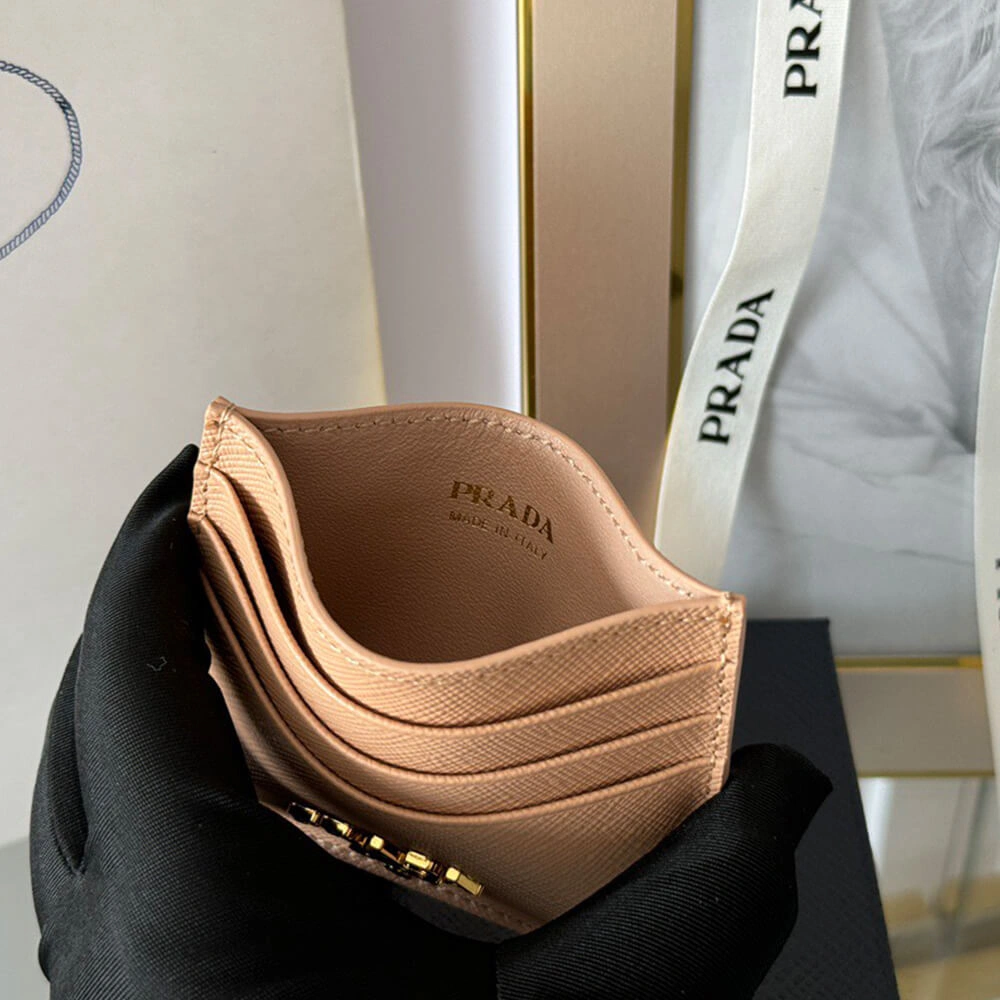 Prada Saffiano Leather Card Holder Popular 3044