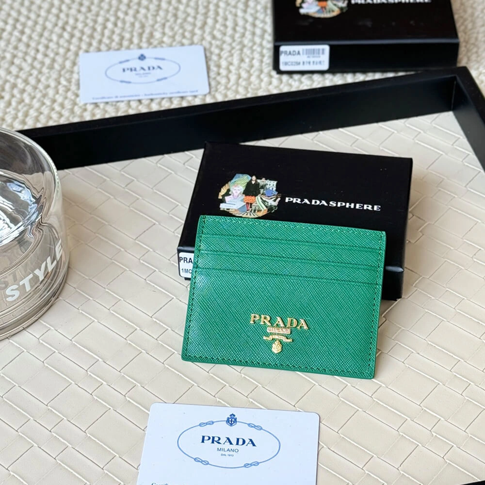 Prada Saffiano Leather Card Holder Popular 3044