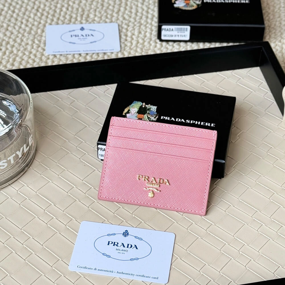 Prada Saffiano Leather Card Holder Popular 3044