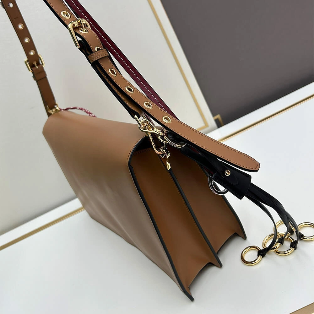 Prada  Sound large leather shoulder bag with charms(high-end grade) HighPerformance 3026