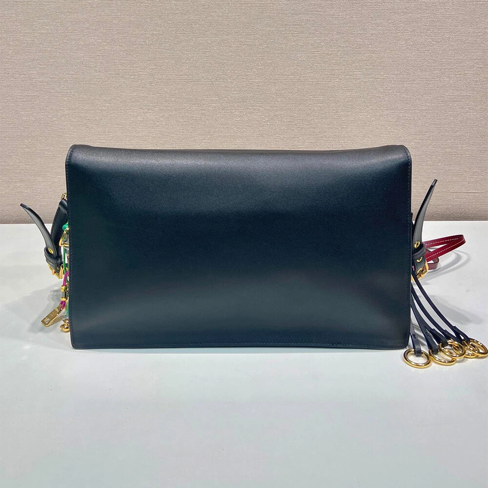 SoftTouch Prada  Sound large leather shoulder bag with charms(high-end grade) 3049