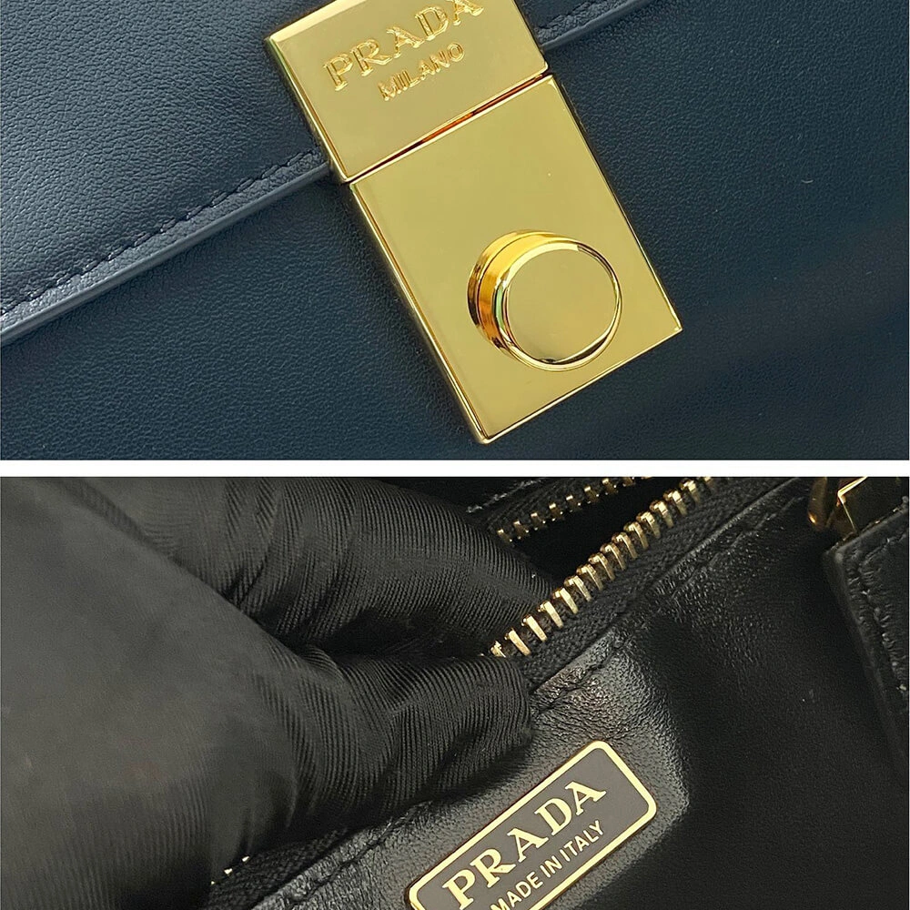 SoftTouch Prada  Sound large leather shoulder bag with charms(high-end grade) 3049