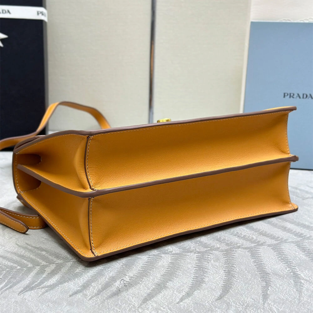 Prada  Sound medium leather shoulder bag(high-end grade) Durable 3019