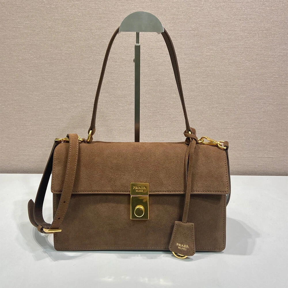 Fashionable Prada  Sound medium suede shoulder bag(high-end grade) 3030