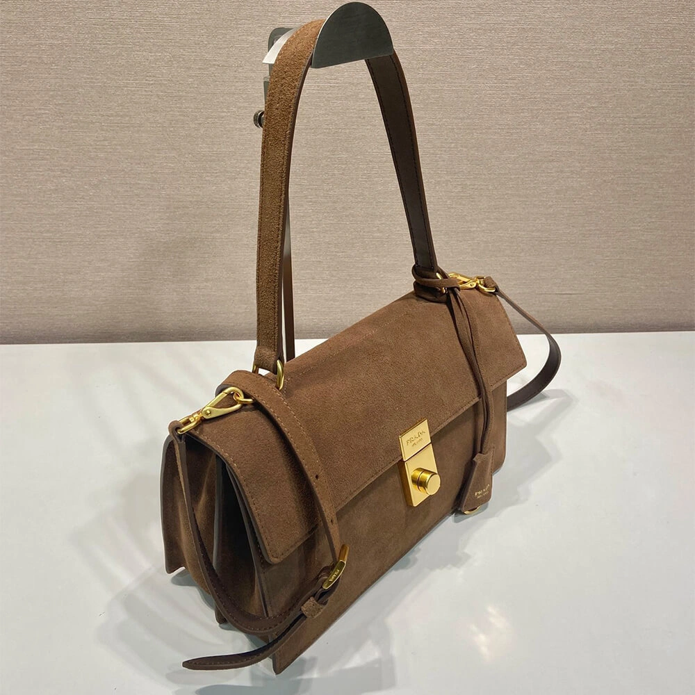 Fashionable Prada  Sound medium suede shoulder bag(high-end grade) 3030