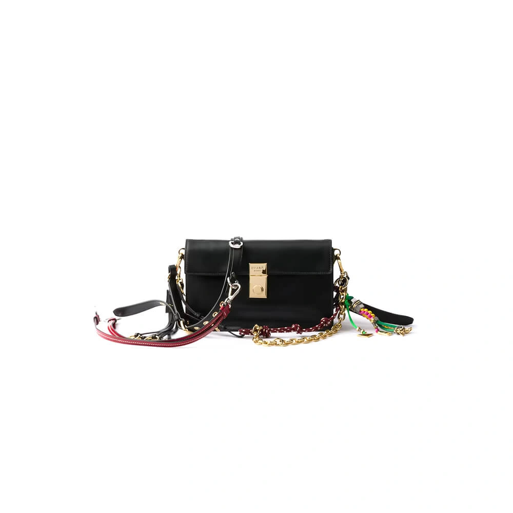 Prada  Sound small leather shoulder bag with charms(high-end grade) SoftTouch 3022