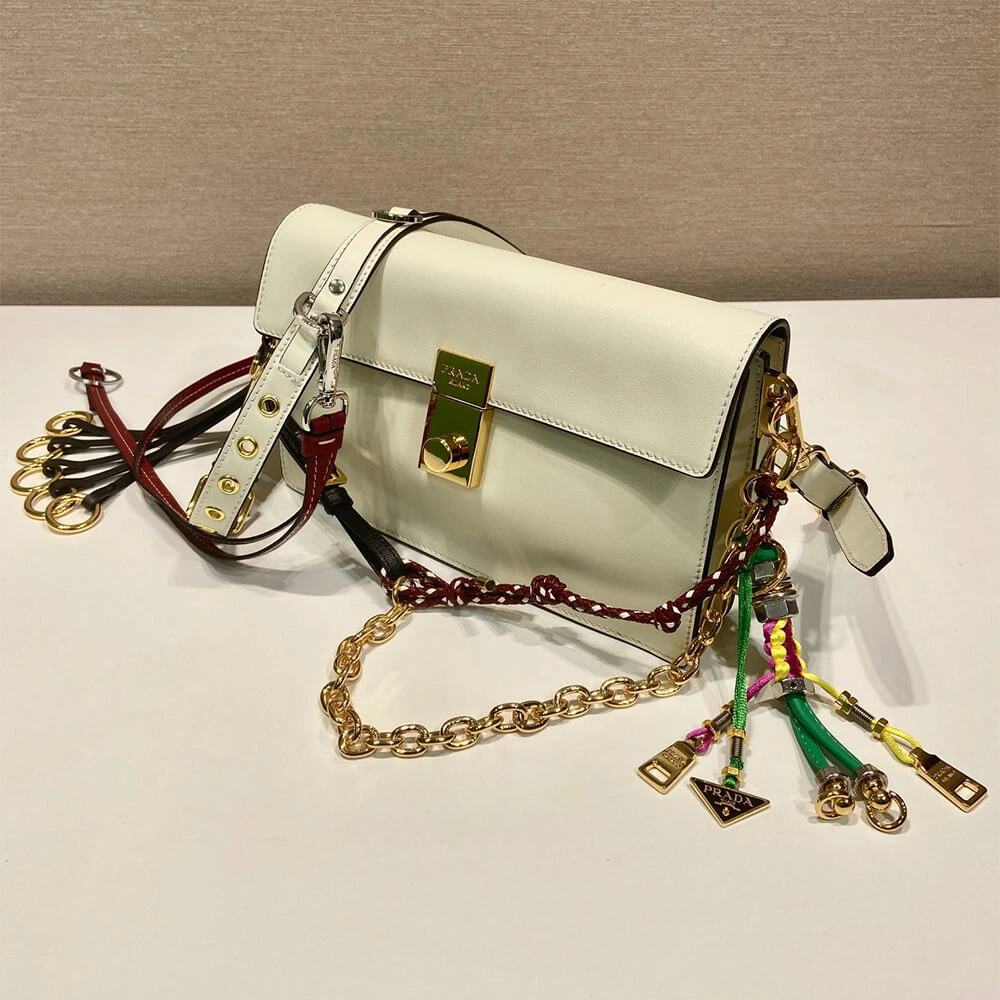 AllSeason Prada  Sound small leather shoulder bag with charms(high-end grade) 3023