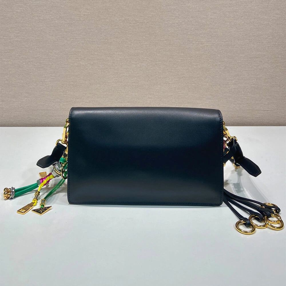 Prada  Sound small leather shoulder bag with charms(high-end grade) SoftTouch 3022