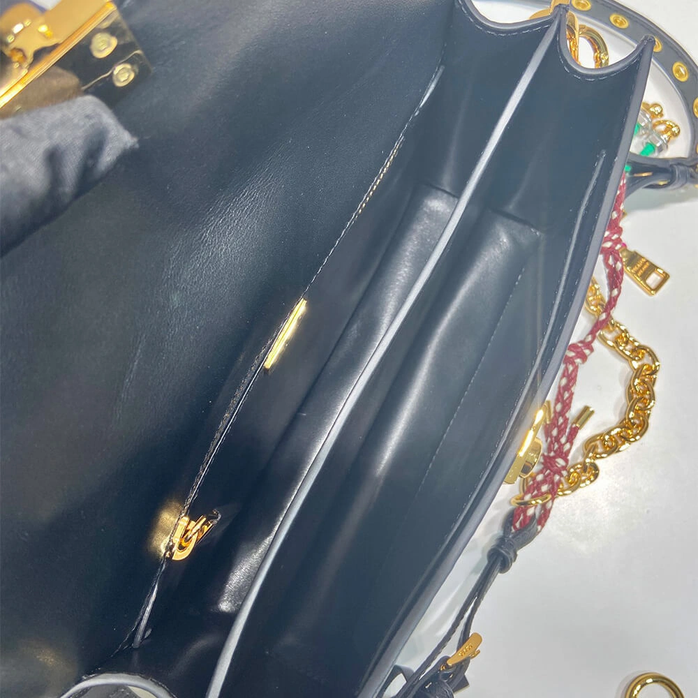 Prada  Sound small leather shoulder bag with charms(high-end grade) SoftTouch 3022