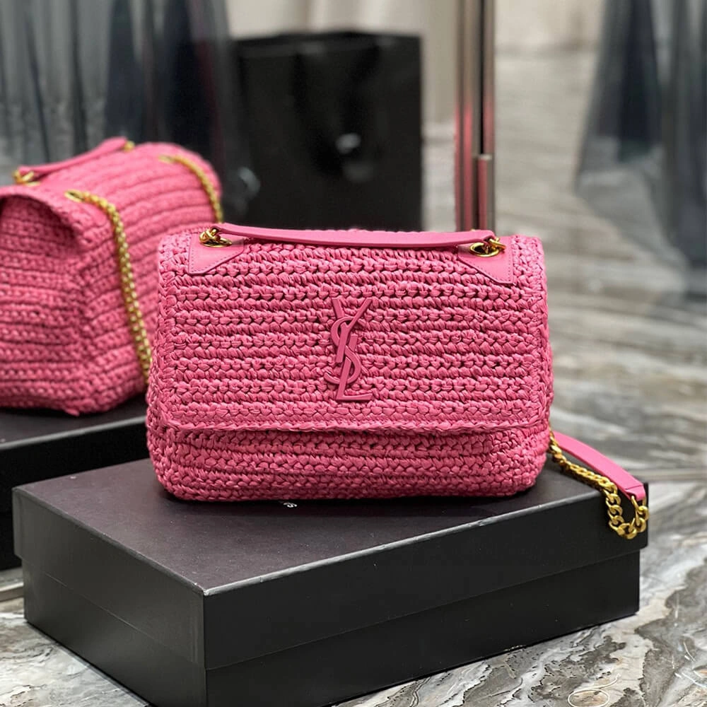 SAINT LAURENT NIKI CHAIN MEDIUM IN RAFFIA(HIGH-END GRADE) OnTrend 2708