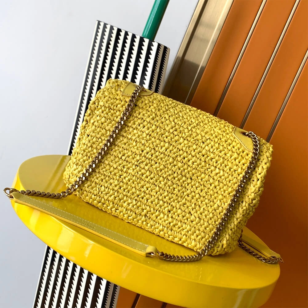 Modern SAINT LAURENT NIKI CHAIN MEDIUM IN RAFFIA(HIGH-END GRADE) 2707