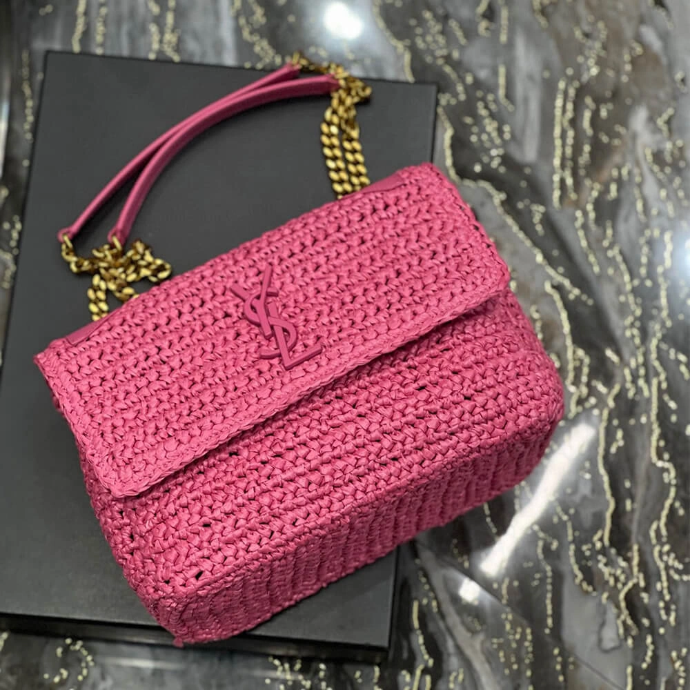 SAINT LAURENT NIKI CHAIN MEDIUM IN RAFFIA(HIGH-END GRADE) OnTrend 2708
