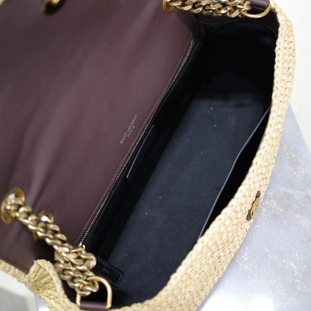 Minimalist SAINT LAURENT NIKI CHAIN MEDIUM IN RAFFIA(HIGH-END GRADE) 2706
