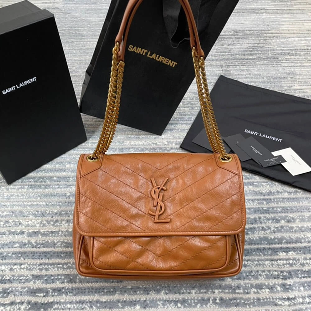Durable SAINT LAURENT NIKI MEDIUM IN CRINKLED VINTAGE LEATHER 2865