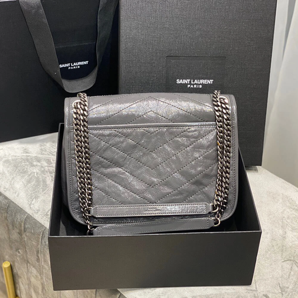 Supportive SAINT LAURENT NIKI MEDIUM IN CRINKLED VINTAGE LEATHER 2862