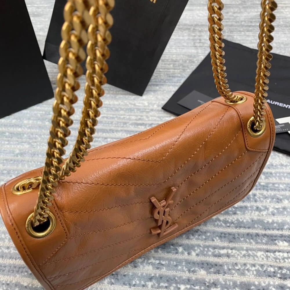 Durable SAINT LAURENT NIKI MEDIUM IN CRINKLED VINTAGE LEATHER 2865