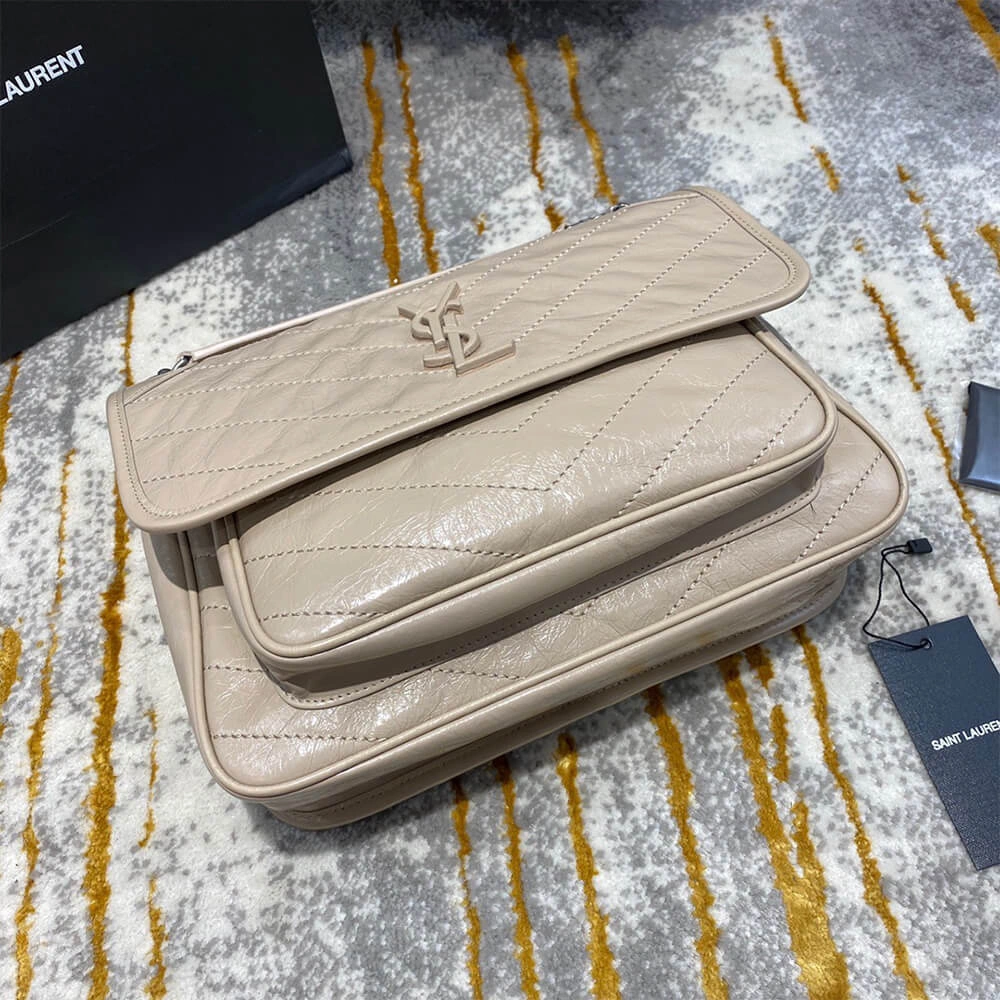 Effortless SAINT LAURENT NIKI MEDIUM IN CRINKLED VINTAGE LEATHER 2854