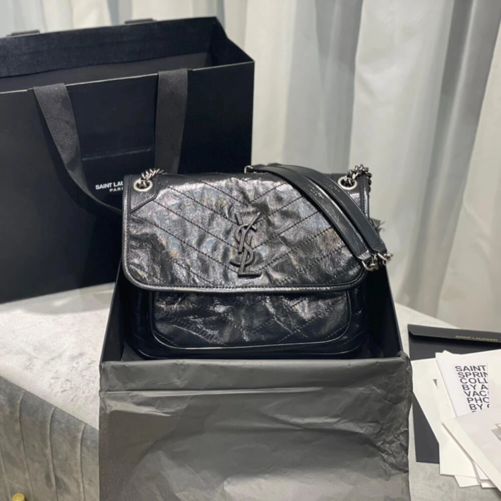 SAINT LAURENT NIKI MEDIUM IN CRINKLED VINTAGE LEATHER Unisex 2887