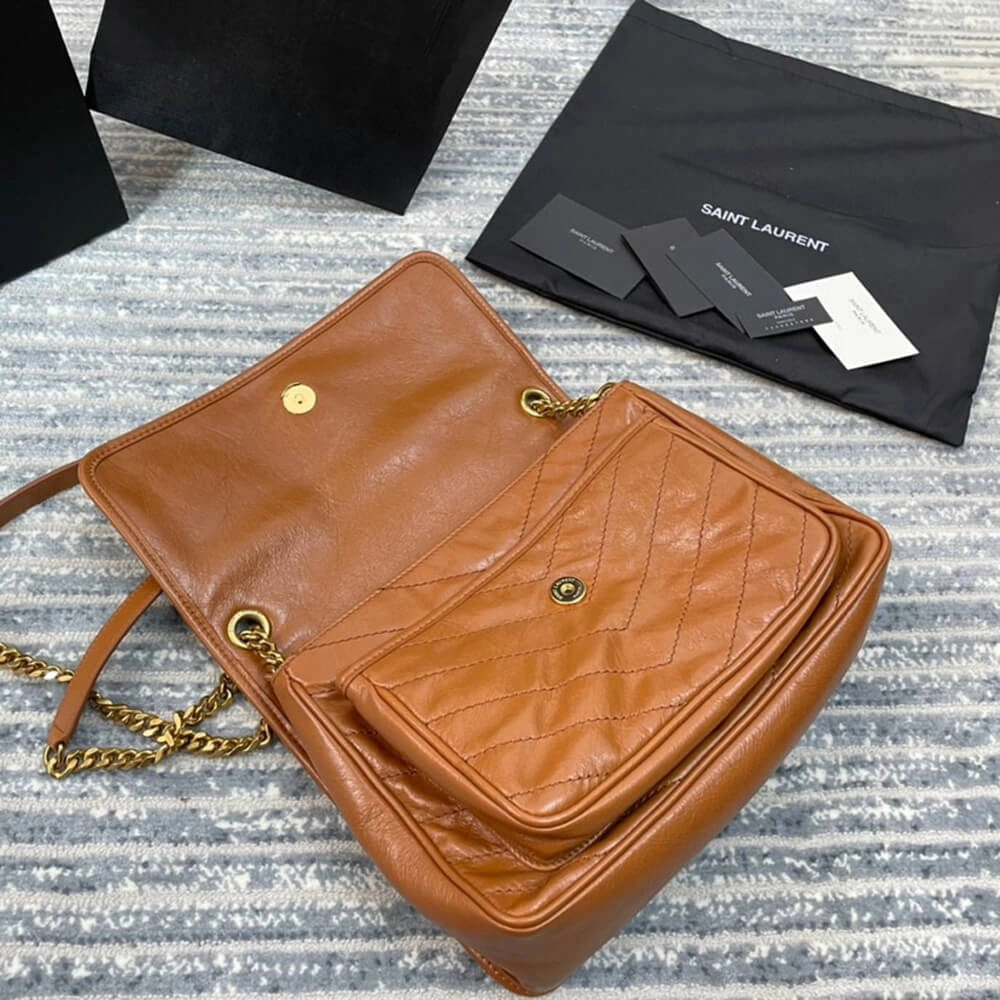 Durable SAINT LAURENT NIKI MEDIUM IN CRINKLED VINTAGE LEATHER 2865
