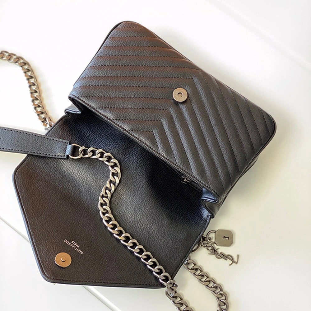 Snug Saint Laurent College quilted-leather satchel bag 2869