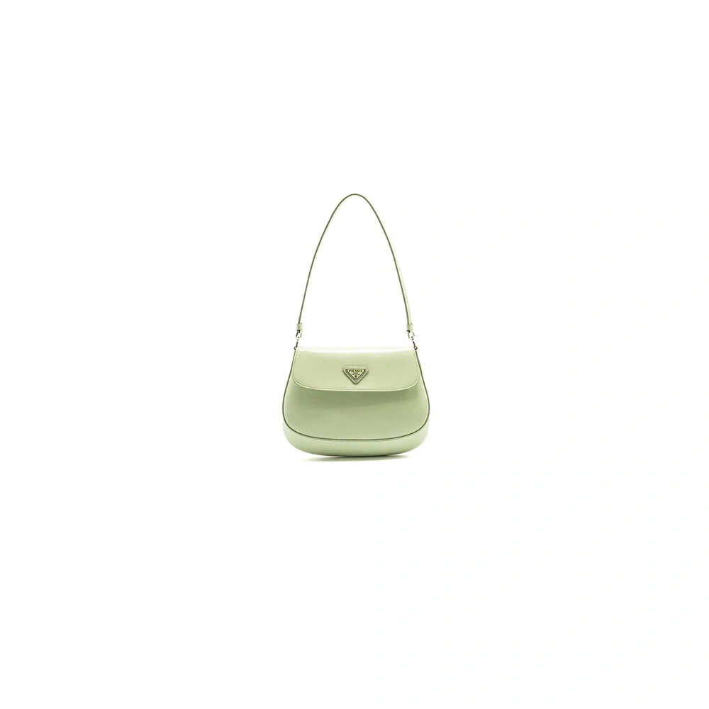 SmoothTexture Small Prada Cleo brushed leather shoulder bag with flap 3028