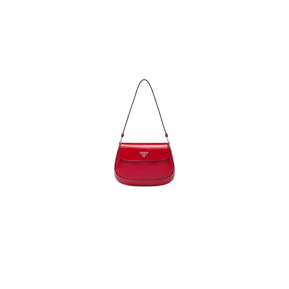 ZipUp Small Prada Cleo brushed leather shoulder bag with flap 3012