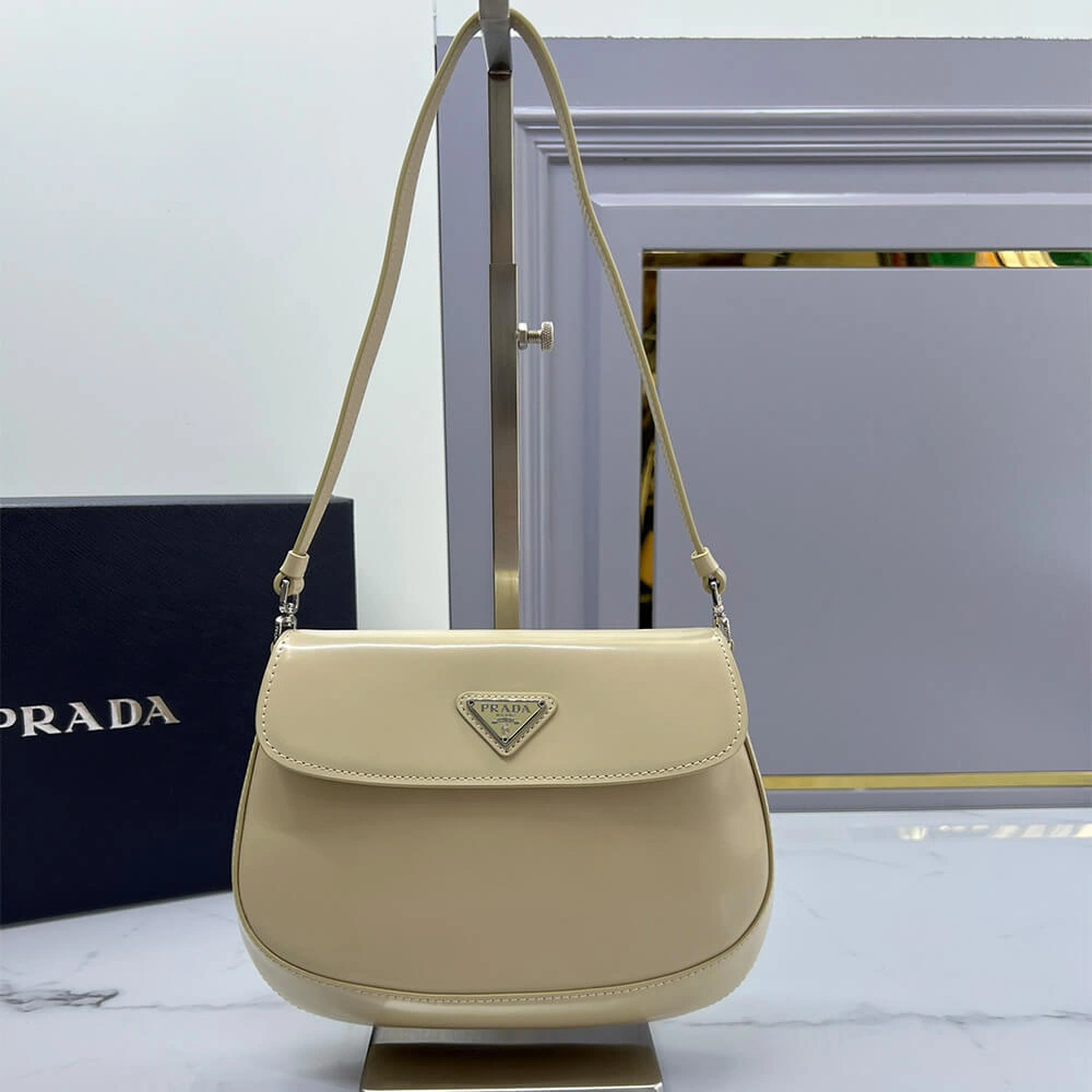 HighPerformance Small Prada Cleo brushed leather shoulder bag with flap 3009