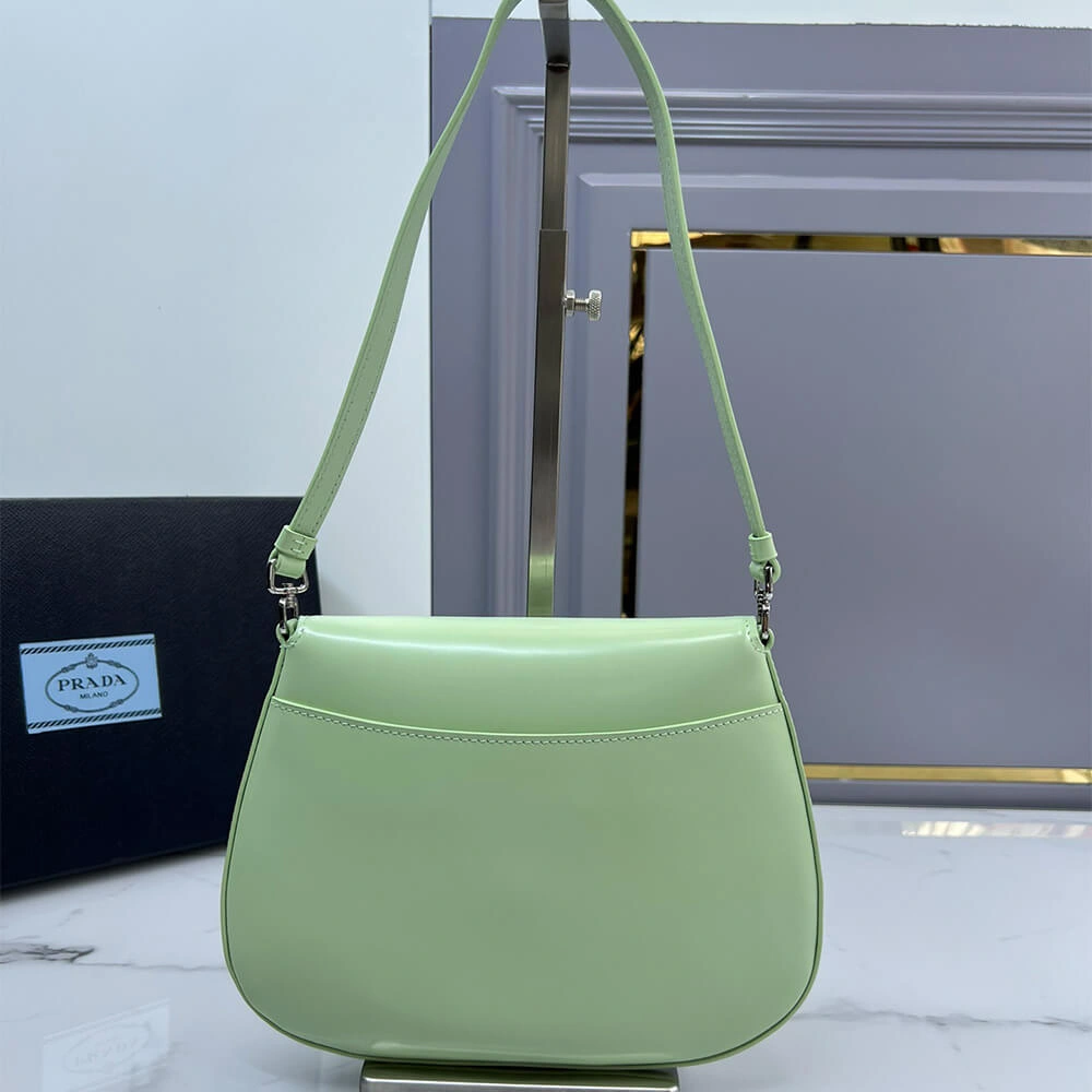 SmoothTexture Small Prada Cleo brushed leather shoulder bag with flap 3028