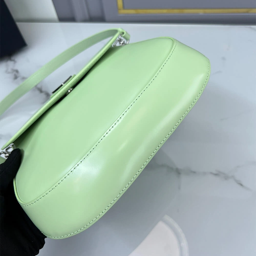 SmoothTexture Small Prada Cleo brushed leather shoulder bag with flap 3028