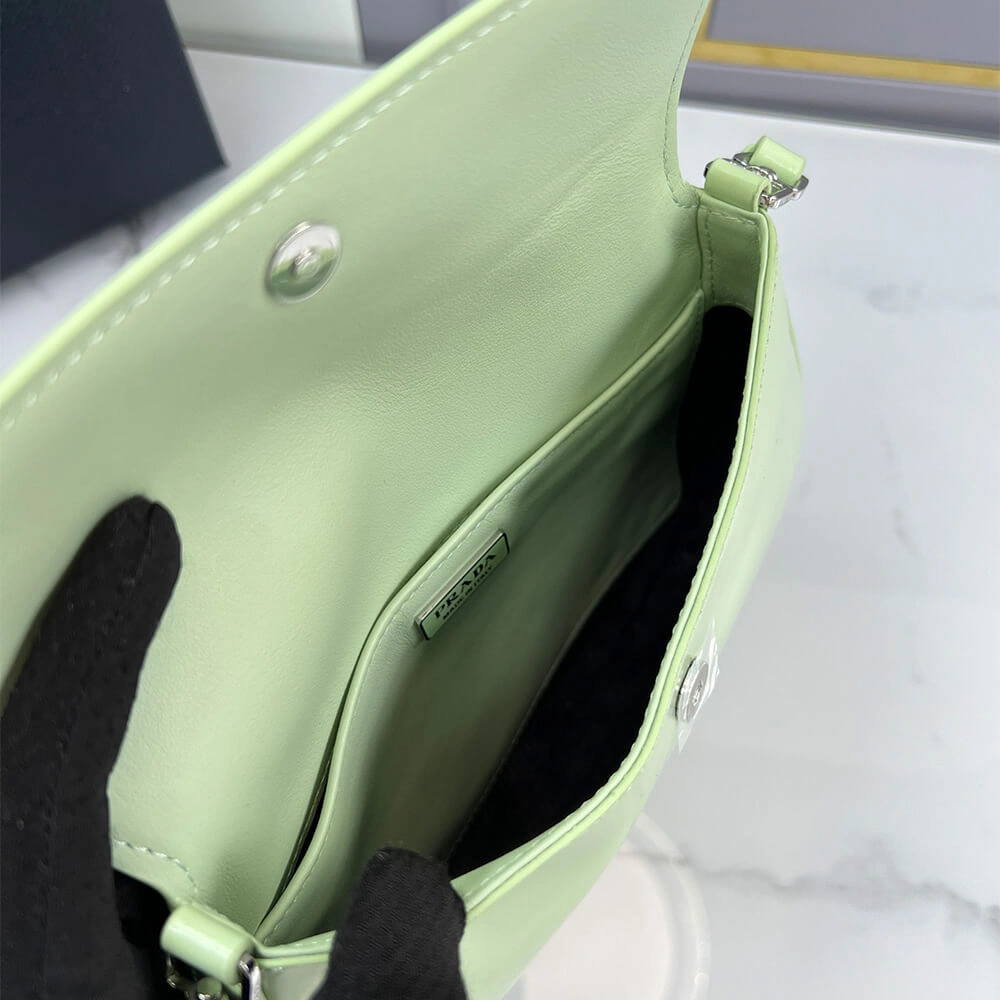 SmoothTexture Small Prada Cleo brushed leather shoulder bag with flap 3028