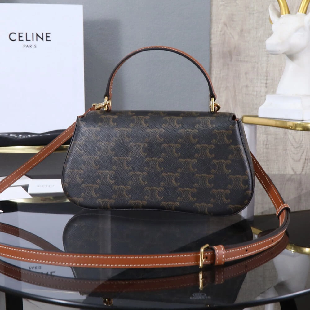 TEEN CELINE LOLA in Triomphe Canvas and Calfskin(HIGH-END GRADE) Classic 2552