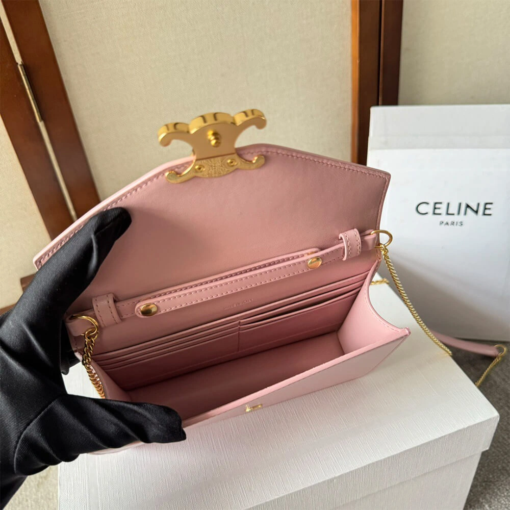 HighQuality WALLET ON CHAIN MARGO in Shiny calfskin(HIGH-END GRADE) 2576